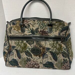 Vintage American Flyer Floral Tapestry Bag